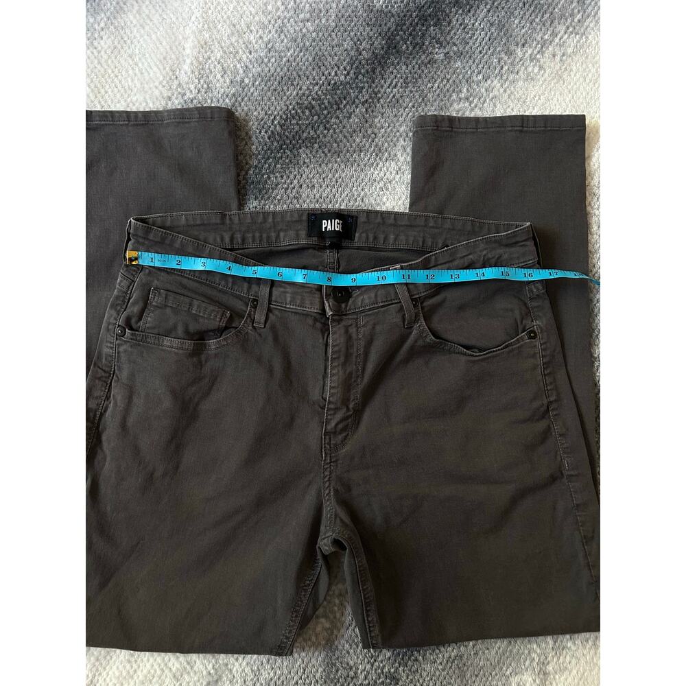 Paige Mens Federal Slim Straight Leg Twill Dark Gray Pants Size 33 Business - Picture 8 of 11